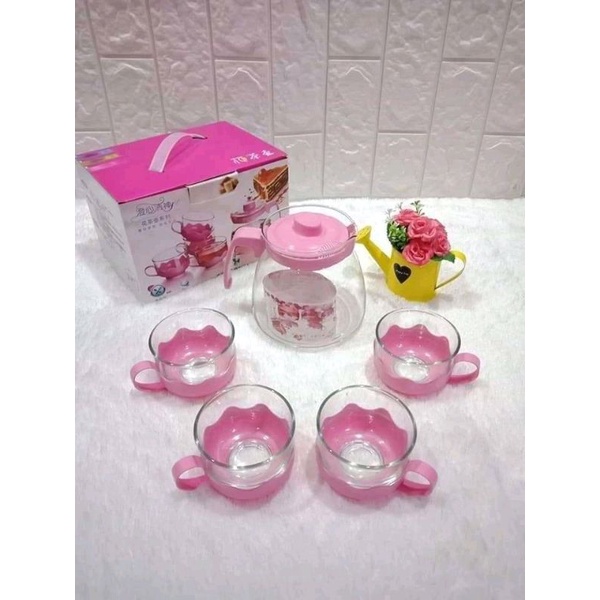 Tea Pot Set 5in1 Free Bubble Wrap Dan Dus