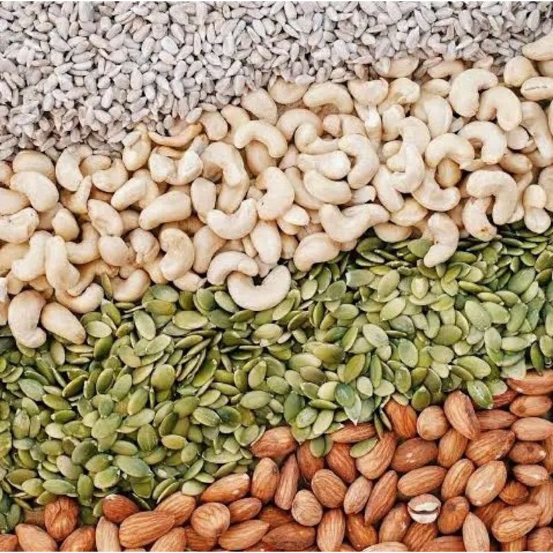 MIX NUT SEED 500gr - Almond, Cashew, Pumpkin Seed, Sunflower Seed - Roasted