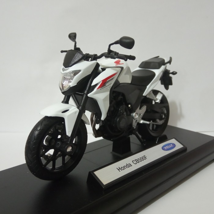Diecast motor Honda CB500F white miniatur motor sport welly skala 18 harga murah