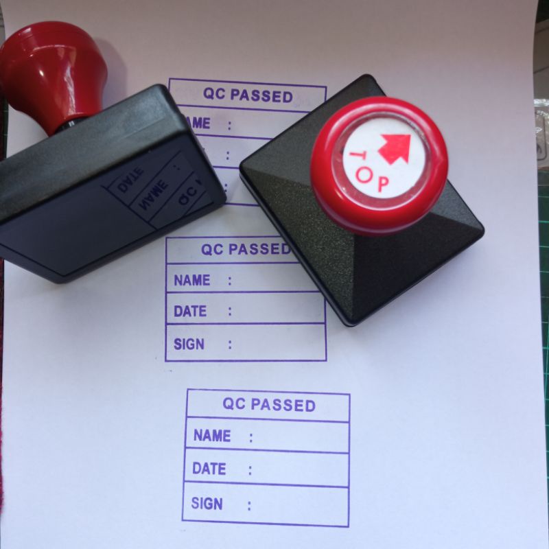 

Stempel QC Industri Tabel Nama ukuran jumbo besar 6.5 x 5 cm Garansi Free Desain