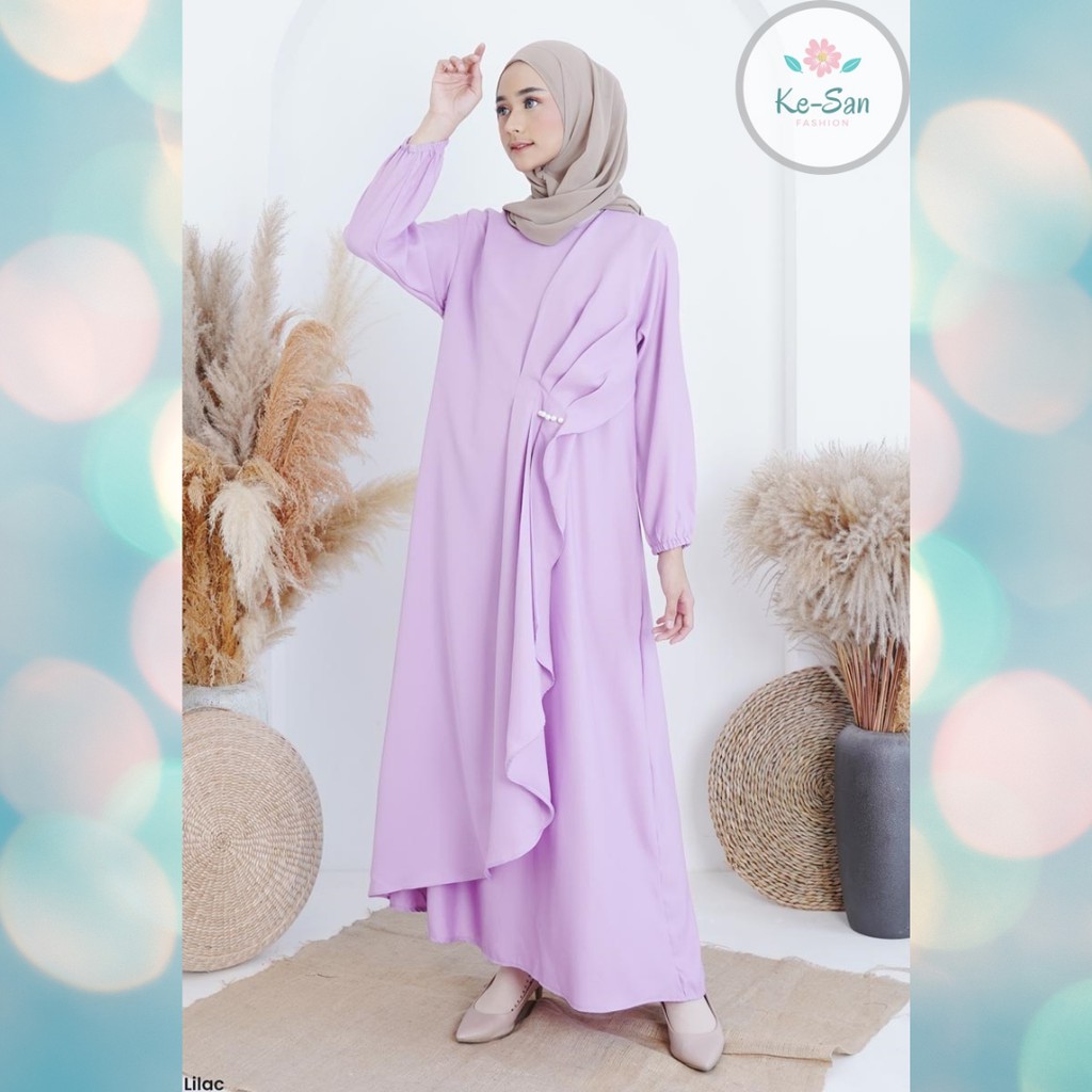 Gamis Dress Fashion Wanita Muslim Lilac