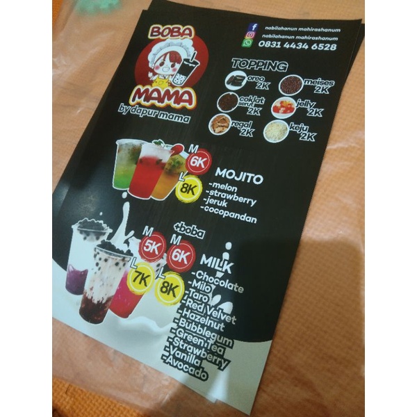 

Cetak Menu Makanan Minuman Daftar Menu Jualan