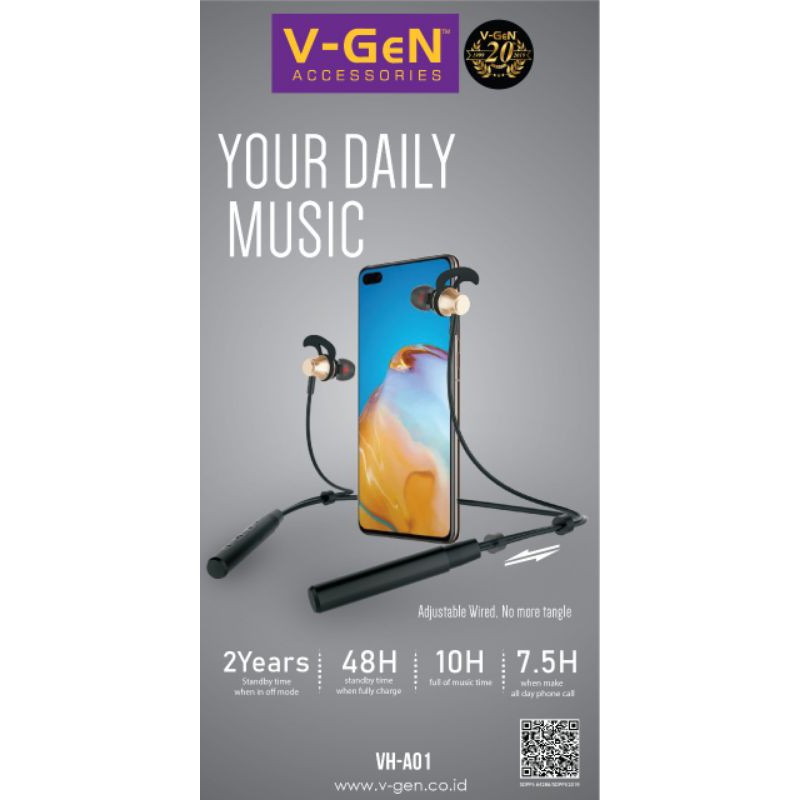 Headset earphone V-gen Bluetooth High quality stereo sound