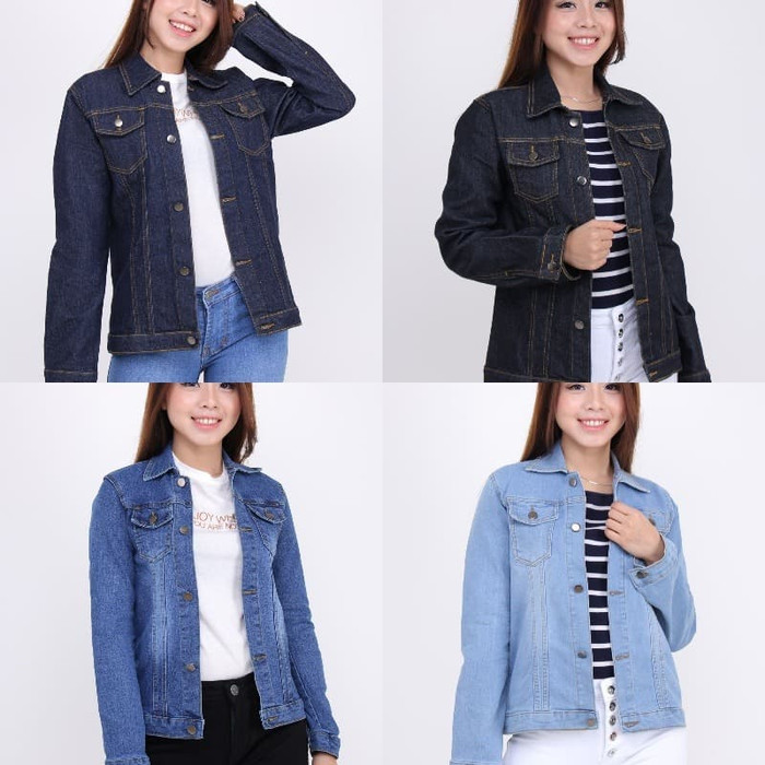 Jaket Jeans wanita/jaket wanita/Jaket levis wanita Bigsize Jumbo - Hitam, XXL