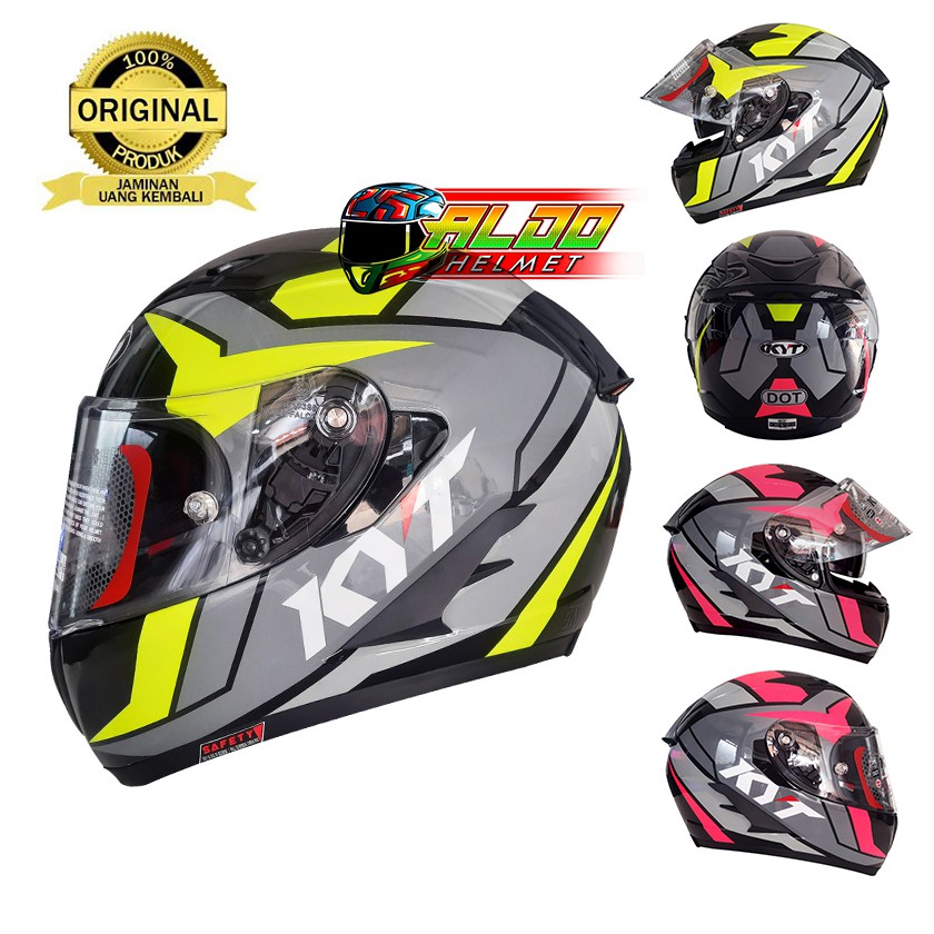 KYT / HELM KYT FALCON FR RAID BLACK FUXIA YELLOW FLAT VISOR KYT FALCON