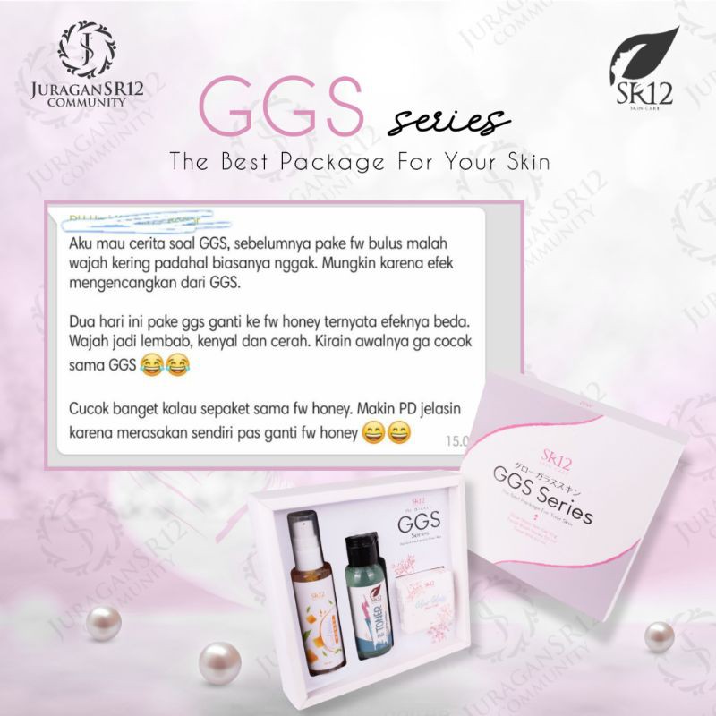 GLOW GLASS SKIN SERIES SR12 / GGS SR12 / PAKET GLOWING BPOM / MENCERAHKAN &amp; MENGHILANGKAN FLEK HITAM