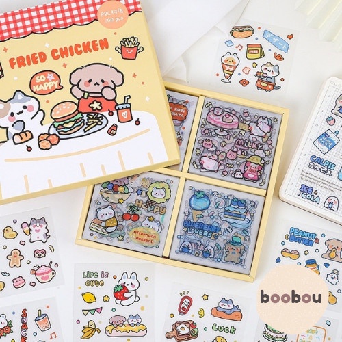 

Sticker PVC Tahan Air Bear and Food Lucu Kawaii Lucu & Imut (1 PCS)