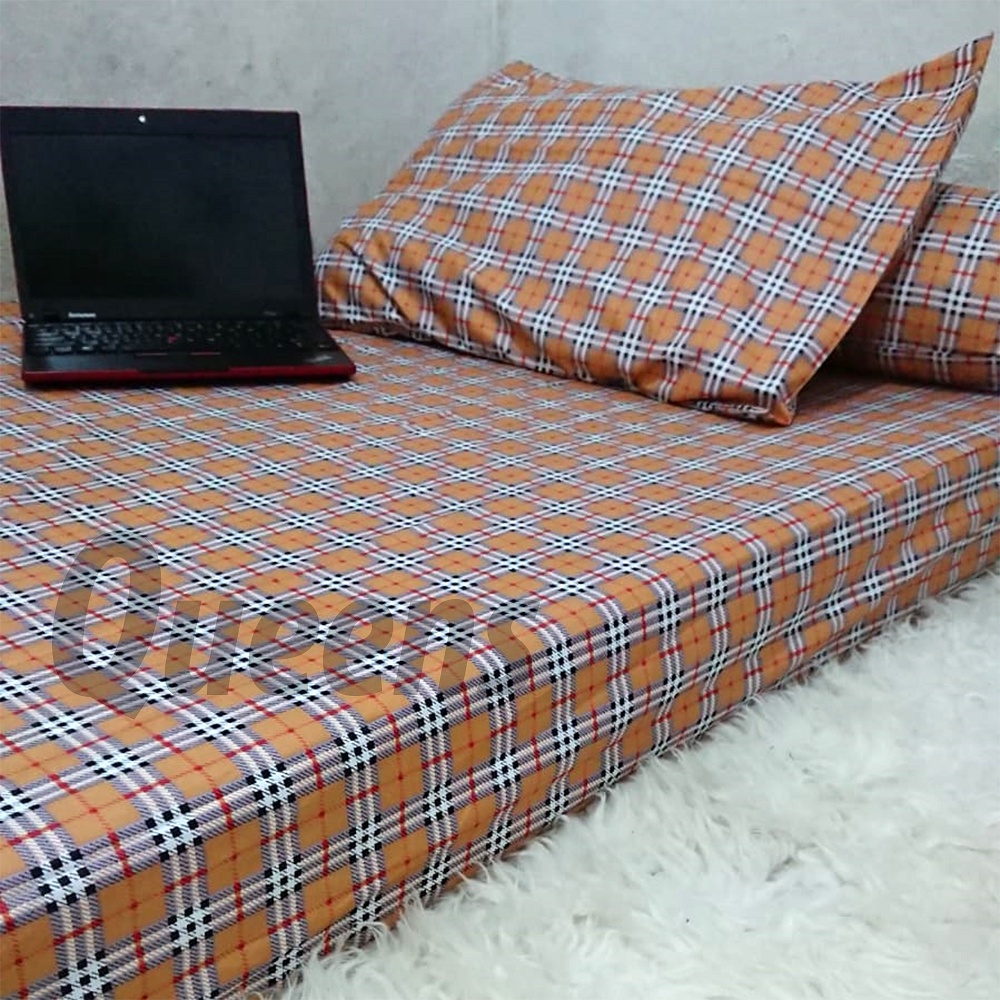 Sprei 180x200x20 motif kotak aesthetic korea kekinian murah bekualitas seprai kotak korea series