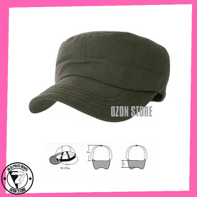 Topi Komando Polos Militer Army Murah - Hijau Army