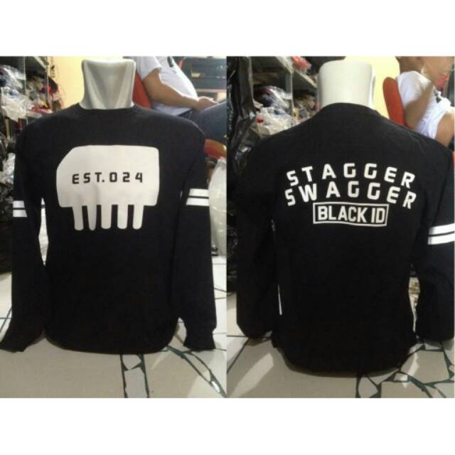 kaos lengan panjang/t shirt keren BLACK ID