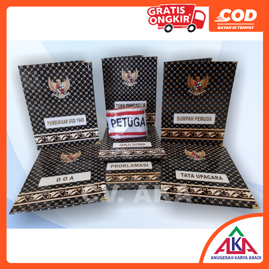 

Map Upacara / Perlengkapan Upacara Komplit motif BATIK (Isi 7 Map & 12 Slempang)