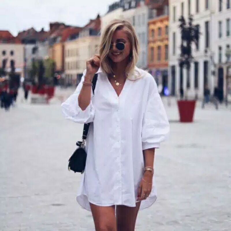 CONSENSO POPLIN SHIRT DRESS/BRANDED ORIGINAL/SISA EKSPOR