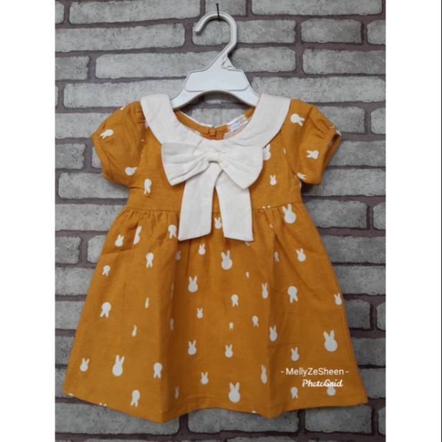 Ribbon dress anak import