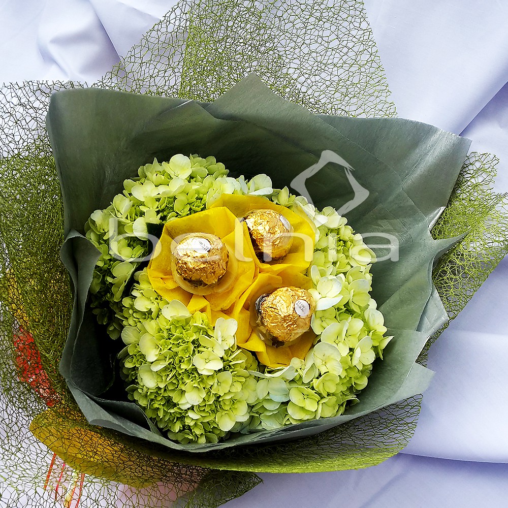 Hand Bouquet Buket Bunga Asli Be Mine Ferrero Valentine Wisuda Lamaran Birthday Anniversary