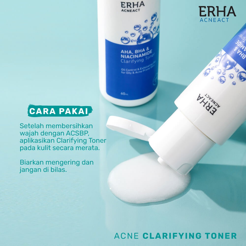 ERHA ACNEACT AHA, BHA &amp; NIACINAMIDE CLARIFYING TONER 60 ML @MJ