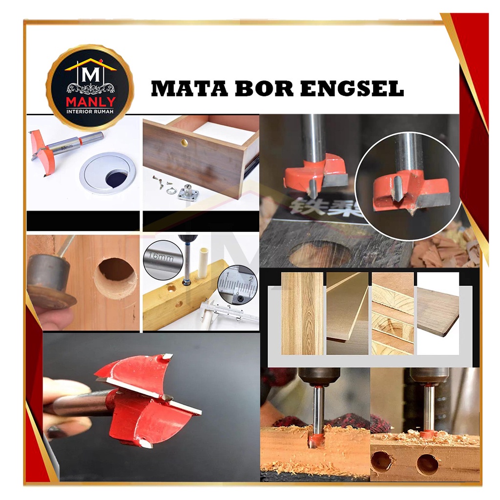 Mata Bor Kayu 60 MM / Mata Bor engsel 26 &amp; 35 MM / Mata Bor Kunci  20 MM