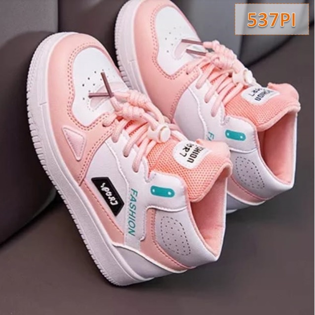 Sneakers Anak Sport Fashion Cewek Cowok Hitam Pink Tosca (537)