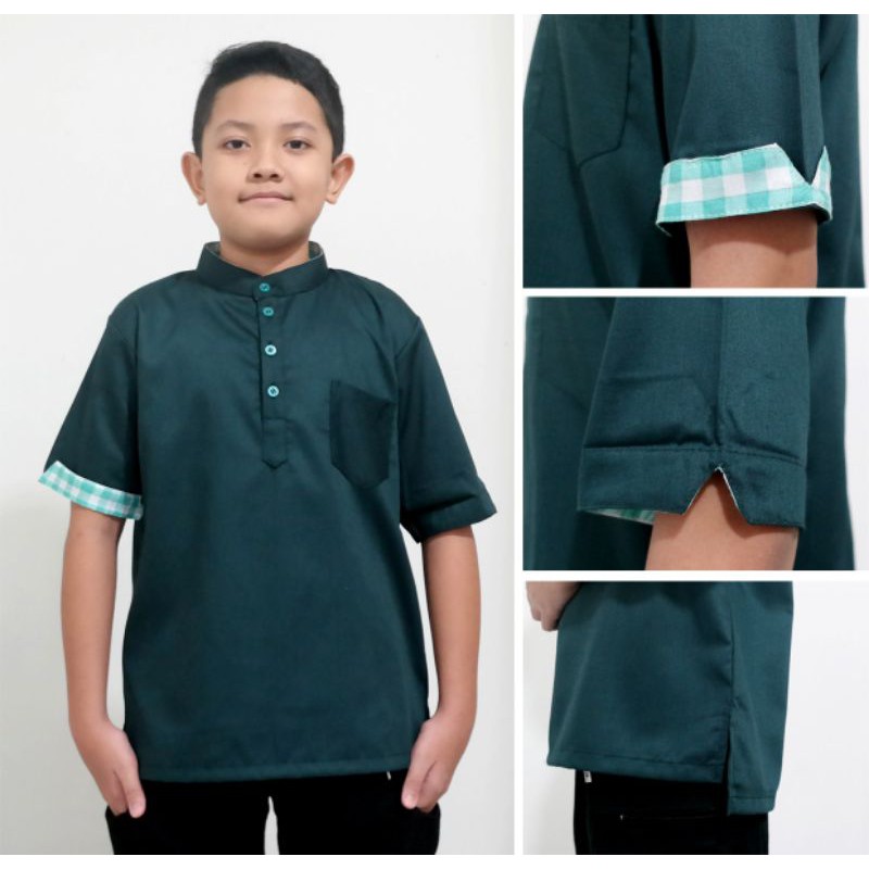 Kemeja koko anak toyobo tangan pendek/kurta 6-12 tahun