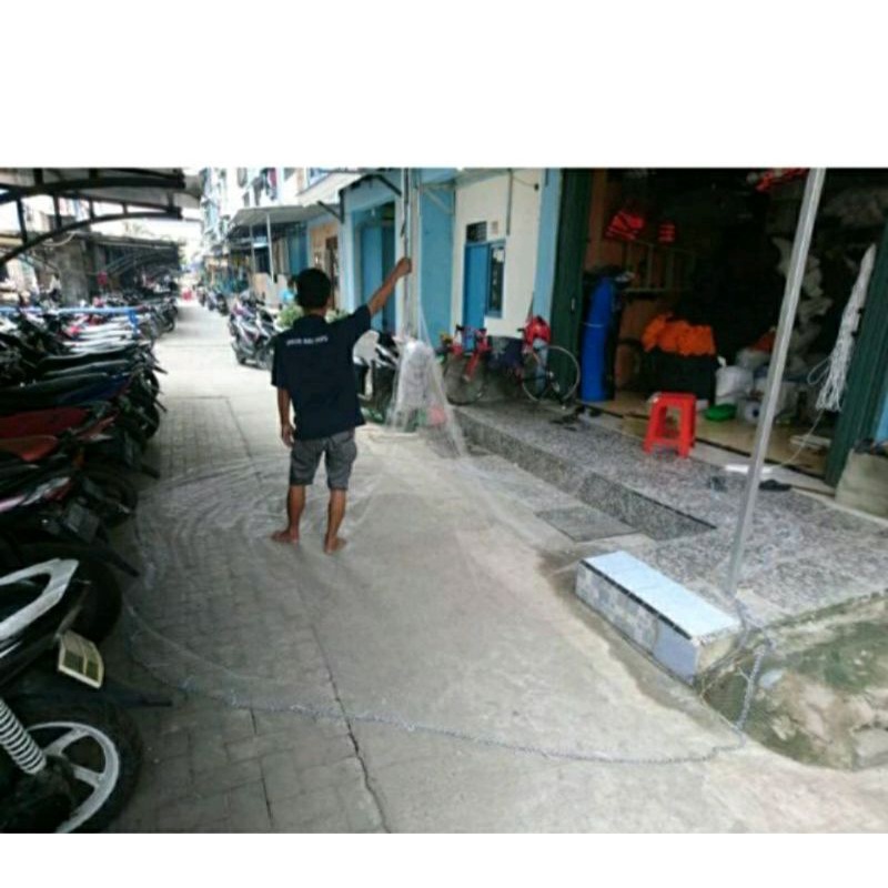 jala lempar 12 feet untuk ikan lubang 2 jari