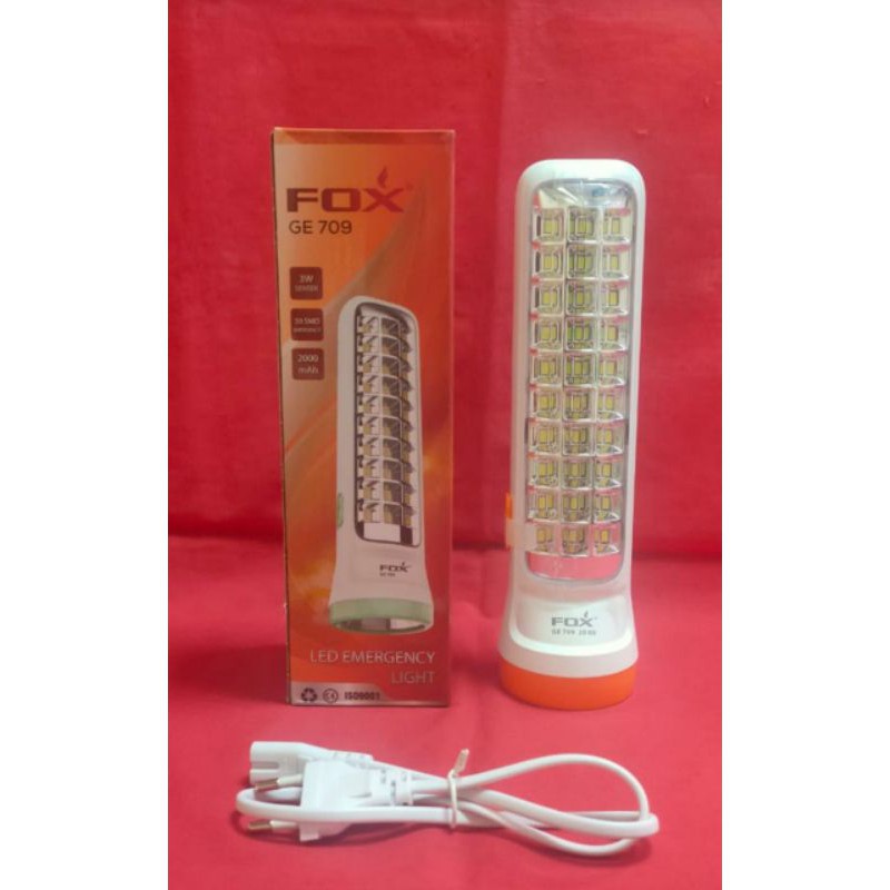 Senter FOX 709 Senter emergency senter samping panjang 5 Jam lampu led emergency darurat GE-709