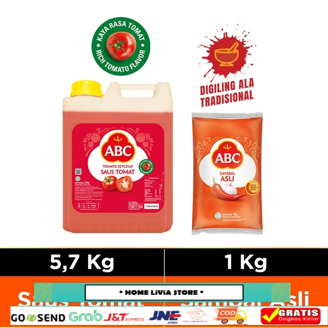 

ABC Saus Tomat 5.7 kg + ABC Sambal Asli 1 kg