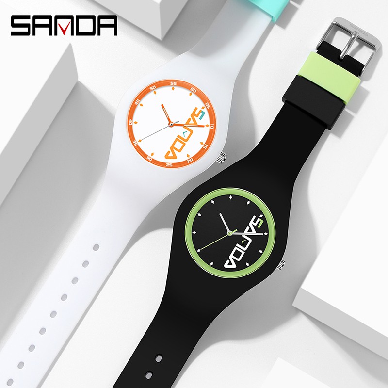 SANDA 6076 Jam Tangan Pria Wanita Analog Tali Silicone WATCHKITE WKOS