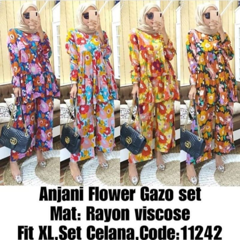 Setelan Rayon Anjani flower