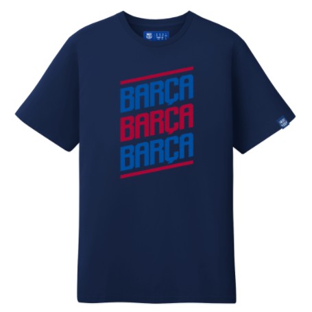 KAOS T-SHIRT BARCELONA BARCA BARCA BARCA NAVY BLUE
