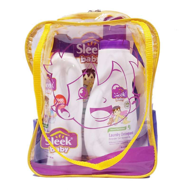 Sleek Special Package / Paket Hemat (Sleek Baby Bottle Nipple Cleanser 500ml, Sleek Baby Laundry Detergent 500ml, Sleek Baby Laundry 450ml)