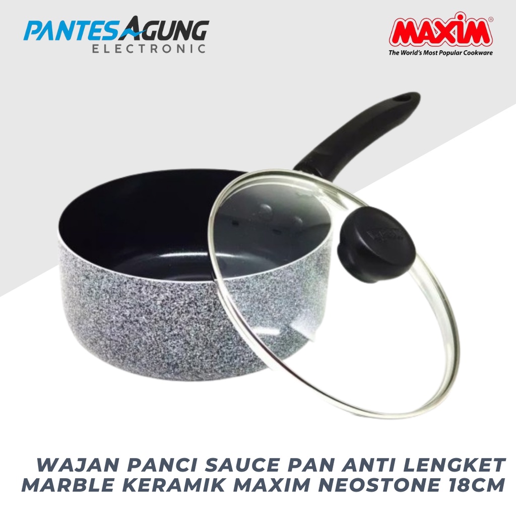 Wajan Panci Sauce Pan Anti Lengket Marble Keramik MAXIM NEOSTONE 18CM