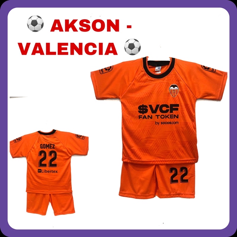 SETELAN BAJU BOLA ANAK LAKI LAKI / BAJU BOLA VALENCIA / VALENCIA / JERSEY ANAK