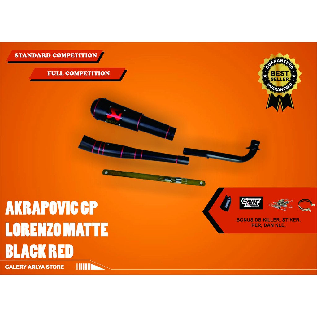 Knalpot racing jupiter z akrapovic gp lorenzo matte black red original