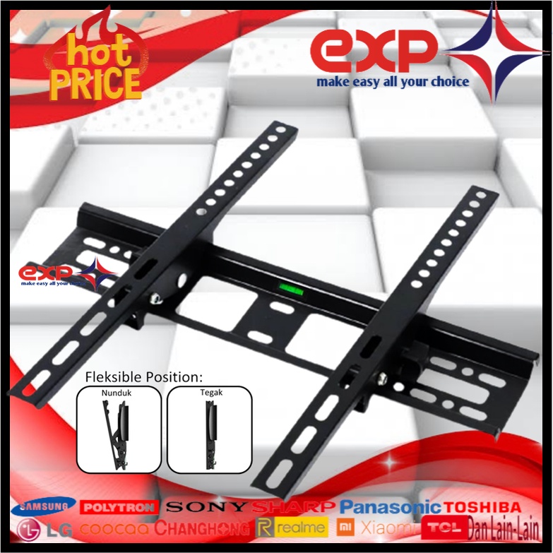 Garansi cocok!!! Bracket TV universal 42&quot; s/d 55&quot; Waterpas adjustable position-8