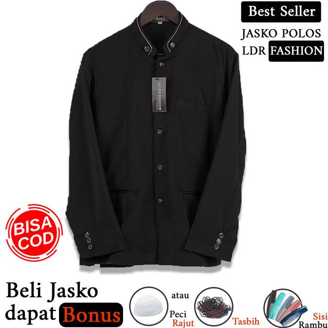 Baju Koko Pria Jasko Jas Koko Polos Hitam