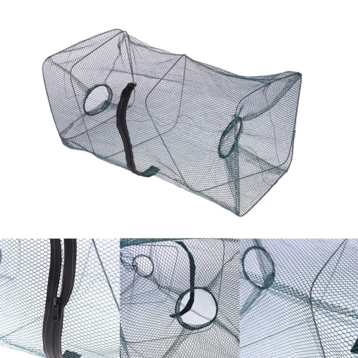 Jaring Pancing Ikan Udang Fishing Net Cage Foldable Ukuran 47x22x22cm