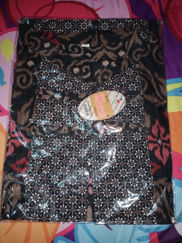 Longcardi Aluna Bunga Zigzag Lawasan Outer Batik Kantoran Wanita Formal Kondangan Katun Halus