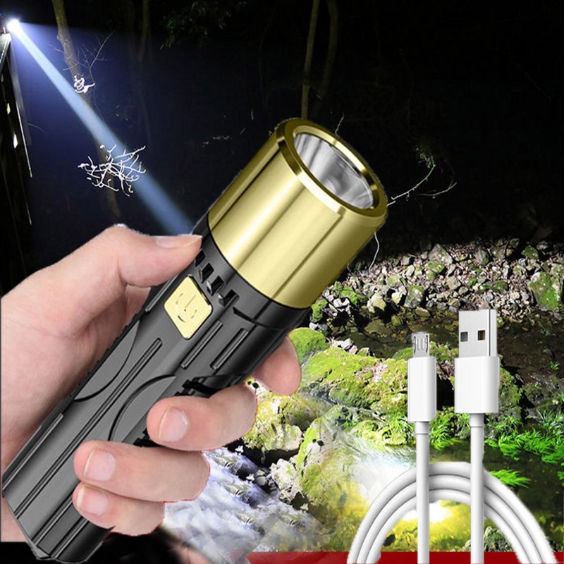 Lampu Senter LED Darurat 3-kecepatan Tahan Air Untuk Hiking