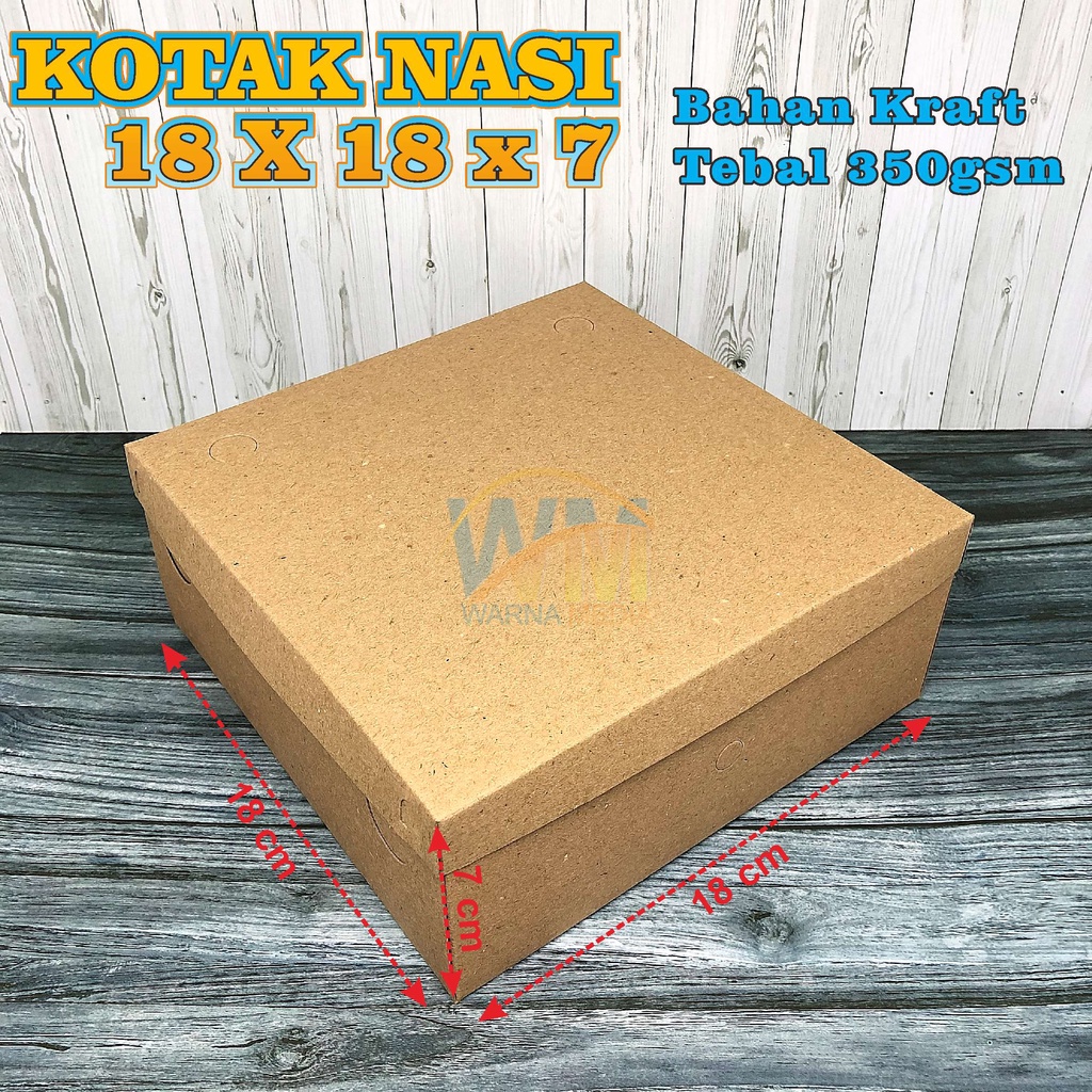 Kotak Nasi 18x18/Dus Ayam Bakar Tebal/Box Nasi Kotak/Box Catering Polos/Kardus Nasi Kotak/Box Cake18