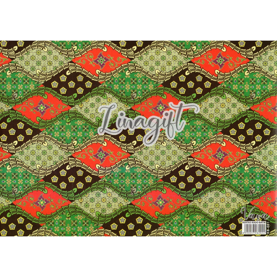 ( 5 Lembar ) BATIK WARNA KIKY - KERTAS KADO - GIFT WRAPPING PAPER BATIK SUMATRA / BALI / JAWA / WARNA WARNI
