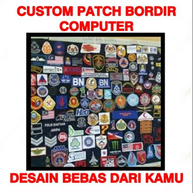 Custom patch bordir komputer satuan desain bebas