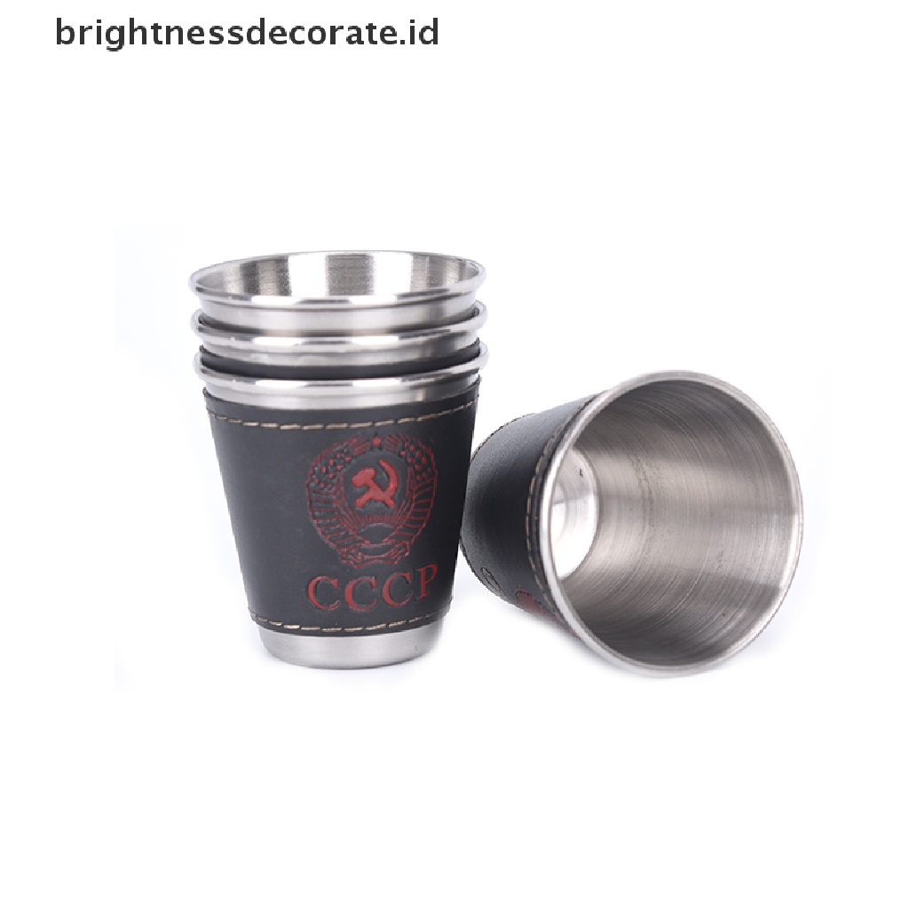 [birth] 4pcs/lot 70ml Outdoor Camping Cups Set Picnic Supplies Stainless Steel Wine Cup  [ID]