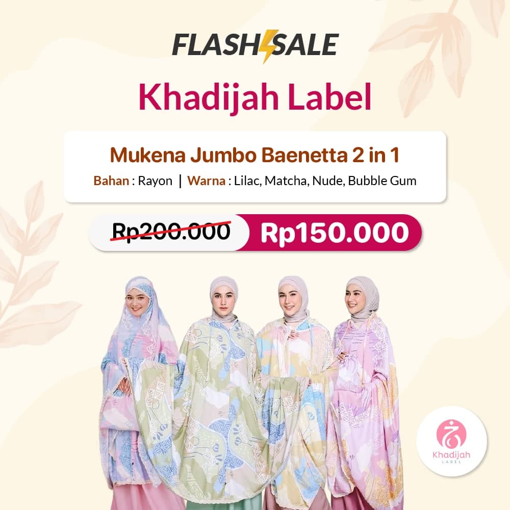 MUKENA KHADIJAH LABEL - Mukena Jumbo Baenetta