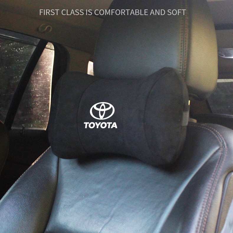 G-club Bantal Leher Bahan Kulit Rusa Memory Foam Untuk Headrest Mobil Toyota