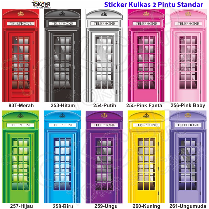 Stiker Kulkas 2 Pintu Standar BOX TELEPHONE