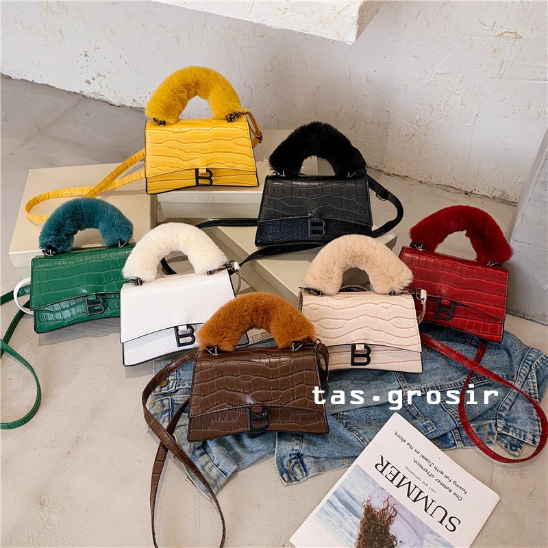 [COD] LB - Hand bag pesta wanita import / Hand bag bulu / Hand bag mewah 379