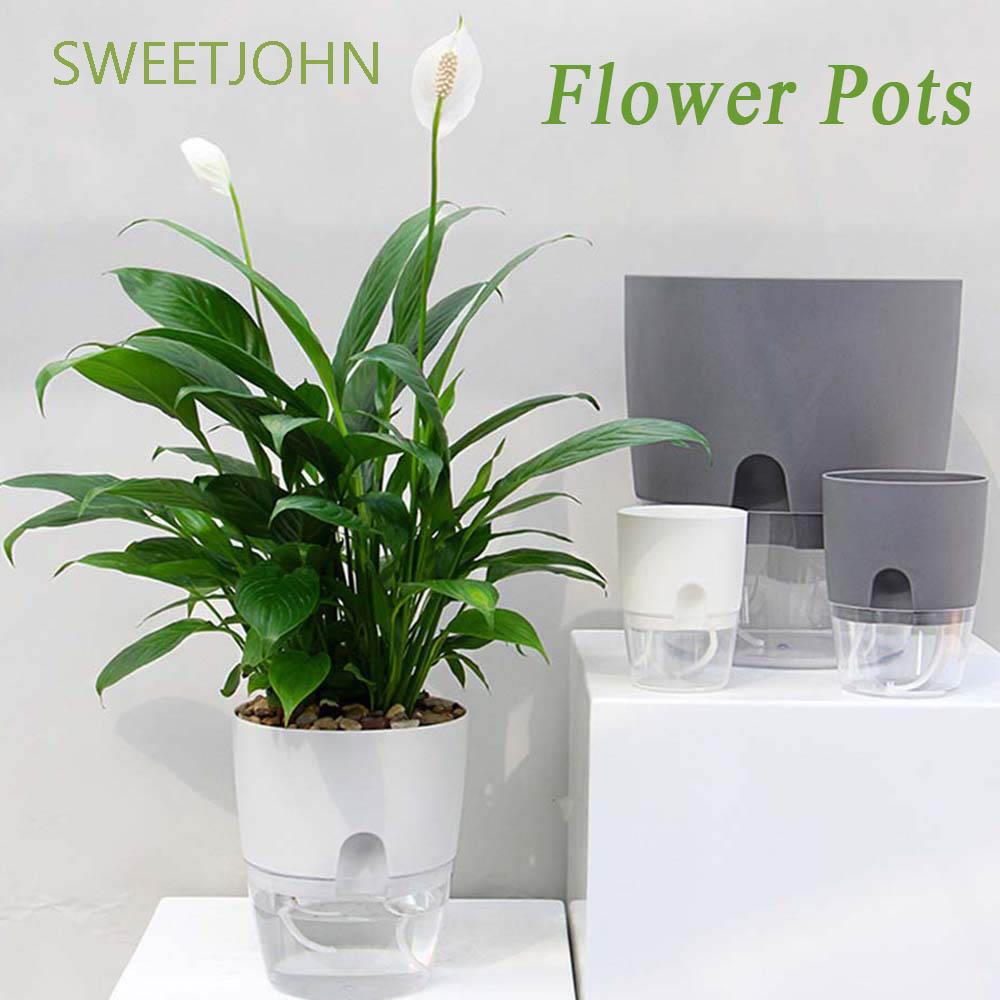 Jual Sweetjohn Outdoor Flower Pots Garden Home Decor Plant Pot Office Garden Supplies Double Layer Indoor Hydroponic Decoration Planters Indonesiashopee Indonesia