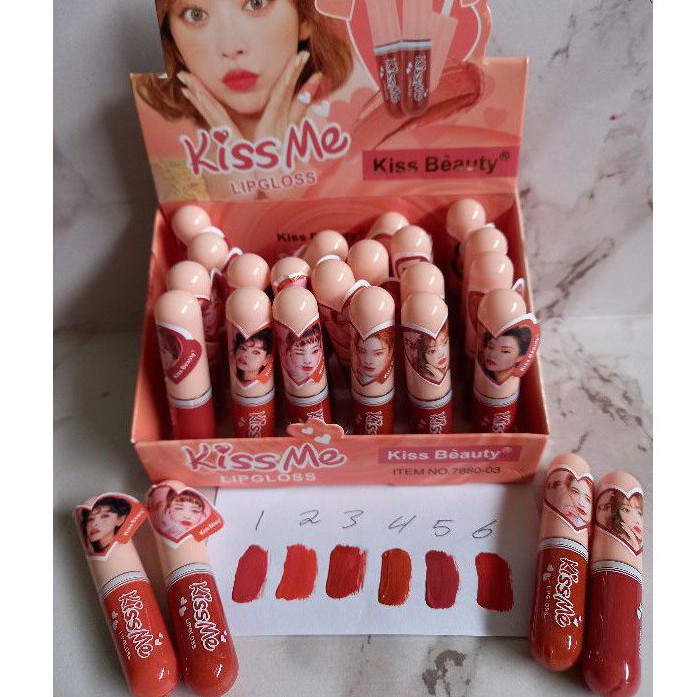 PROMO LIP GLOSS MATTE KISS BEAUTY KISS ME |MILK TEA COLOR 7880-3 | 70075-03