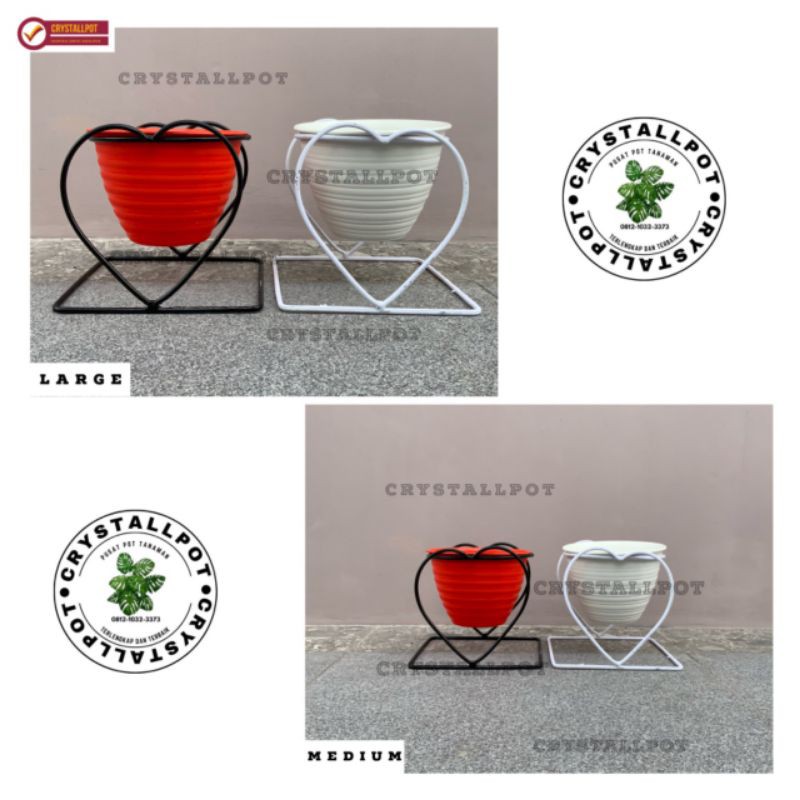 standing pot bunga love | rak pot bunga love - standing besi