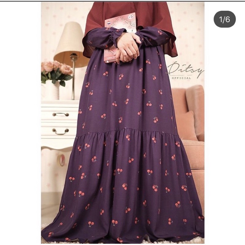 preloved ditsy cherry ink purple size M