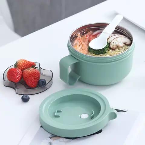 Instant Noodle Cup / Mangkok Stainless High Quality Dilengkapi Sendok